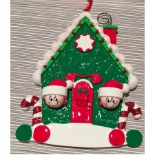 Christmas House Ornament with 2